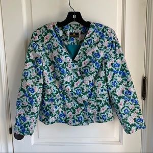 Vintage silk floral boxy blazer